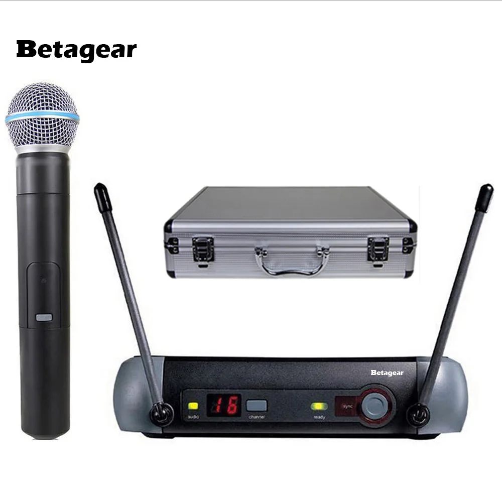 Betagear PXG24 58A одноканальный УВЧ вокальный беспроводной микрофон для караоке системы/Малый сценический ручной+ нагрудный+ гарнитура микрофон - Цвет: handheld mic