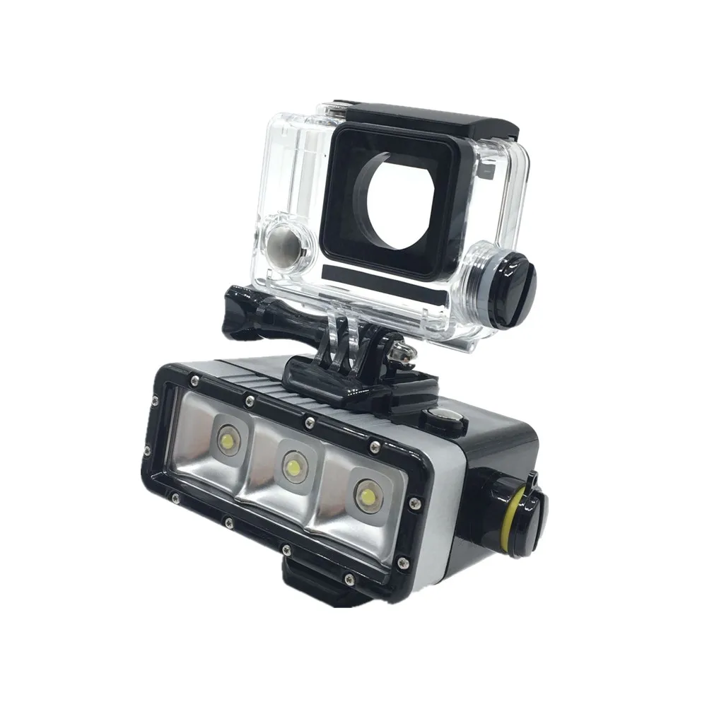 Go Pro Аксессуары для Gopro Hero 4/3+/3 Дайвинг Подводный Водонепроницаемый светодиодный светильник корпус чехол зарядный кабель