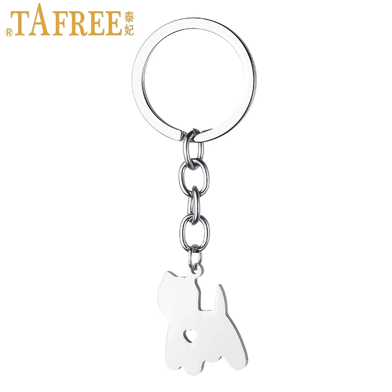 

TAFREE women Norwich Terrier pendant keychain stainless steel Breed Standard UK dog lover key chain ring holder jewelry SKU19