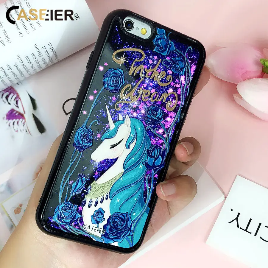 CASEIER роскошный зыбучий песок чехол для телефона iPhone 7 милые узорные Gily Чехлы X 8 6 6s