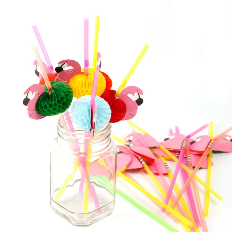 20Pcs Mix traw FENGRISE пальмовых листьев в гавайском стиле вечерние украшения Гавайи тропический вечерние летние Фламинго участник Luau Свадебный декор Алоха, ананас - Цвет: 20Pcs Mix traw
