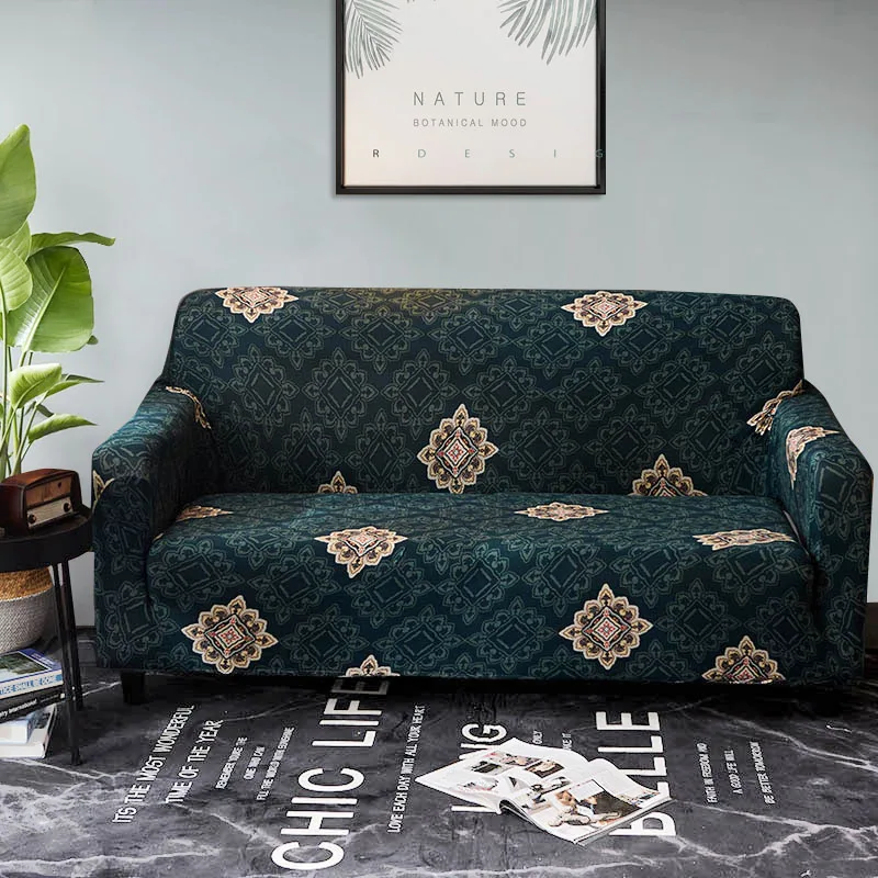 Нескользящий диван чехол Роскошный печати все включено плотно Обёрточная бумага