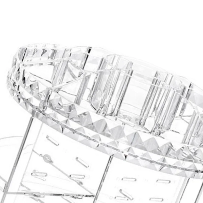 

Transparent Rotary Removable Storage Box Plastic Diamond Pattern Cosmetic Organizer Box Creative Multi-grid Makeup Organizer