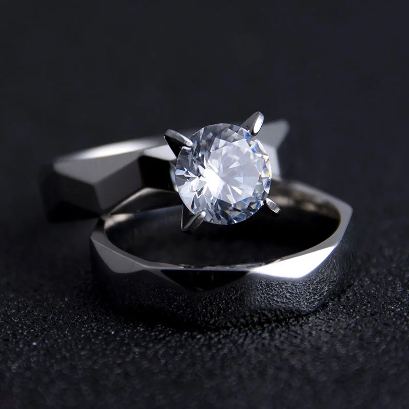 Trendy Couple Ring Midi Crystal Stone Stainless Steel Two For Women Proposal Gift Party Drop Ship | Украшения и аксессуары
