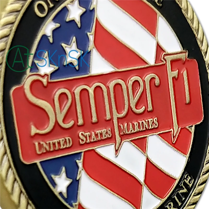 1 шт образец США морской корпус вызов монеты Semper Fidelis один раз всегда USMC