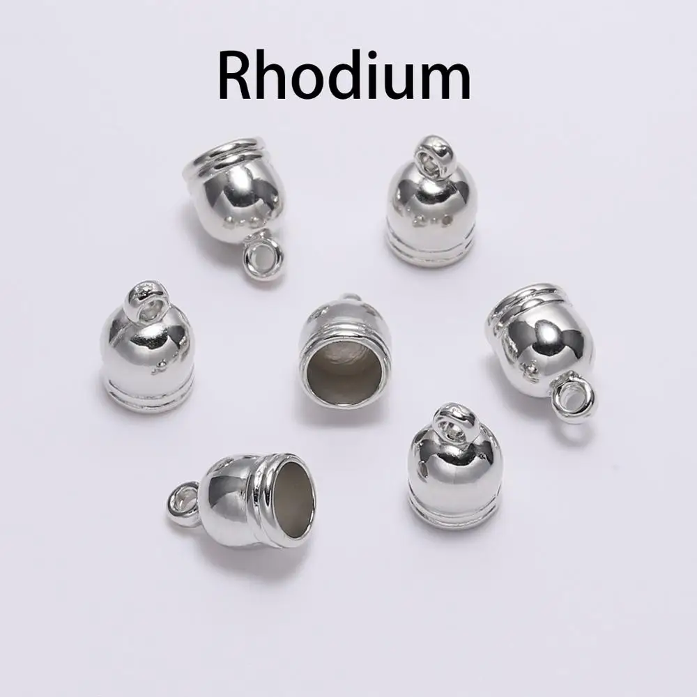 Rhodium 50 шт./лот ожерелье кончик кисточкой колпачок s бусины колпачок для изготовления ювелирных изделий фурнитура DIY аксессуары ручной работы поставки - Цвет: Rhodium
