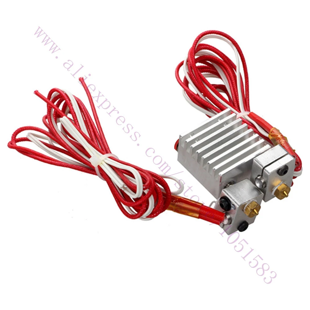 Химера экструдер с проводами-мульти-экструзии V6 Dual Head экструдер hotend, 0.2/0.3/0.4/0.5 мм сопла дополнительно, 1.75 мм