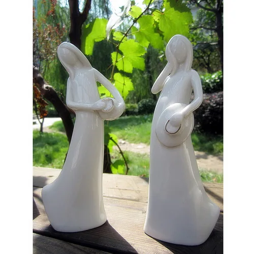 4 шт./компл. белый цвет керамический ангел леди торт Топпер свадебный душ Девушки