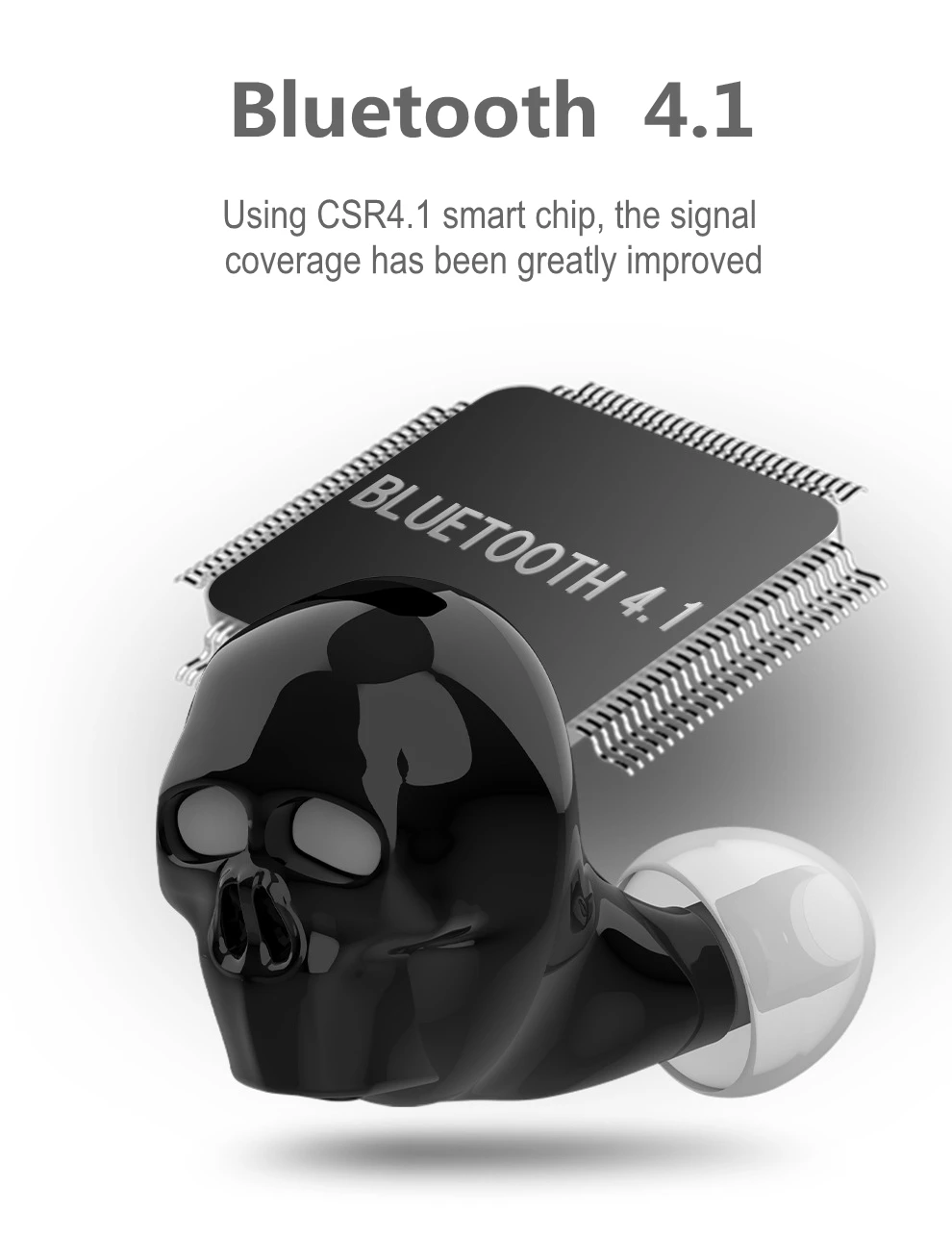 Новинка 2019 bluetooth наушники с черепом и костями микрофоном шумоподавлением Hi Fi