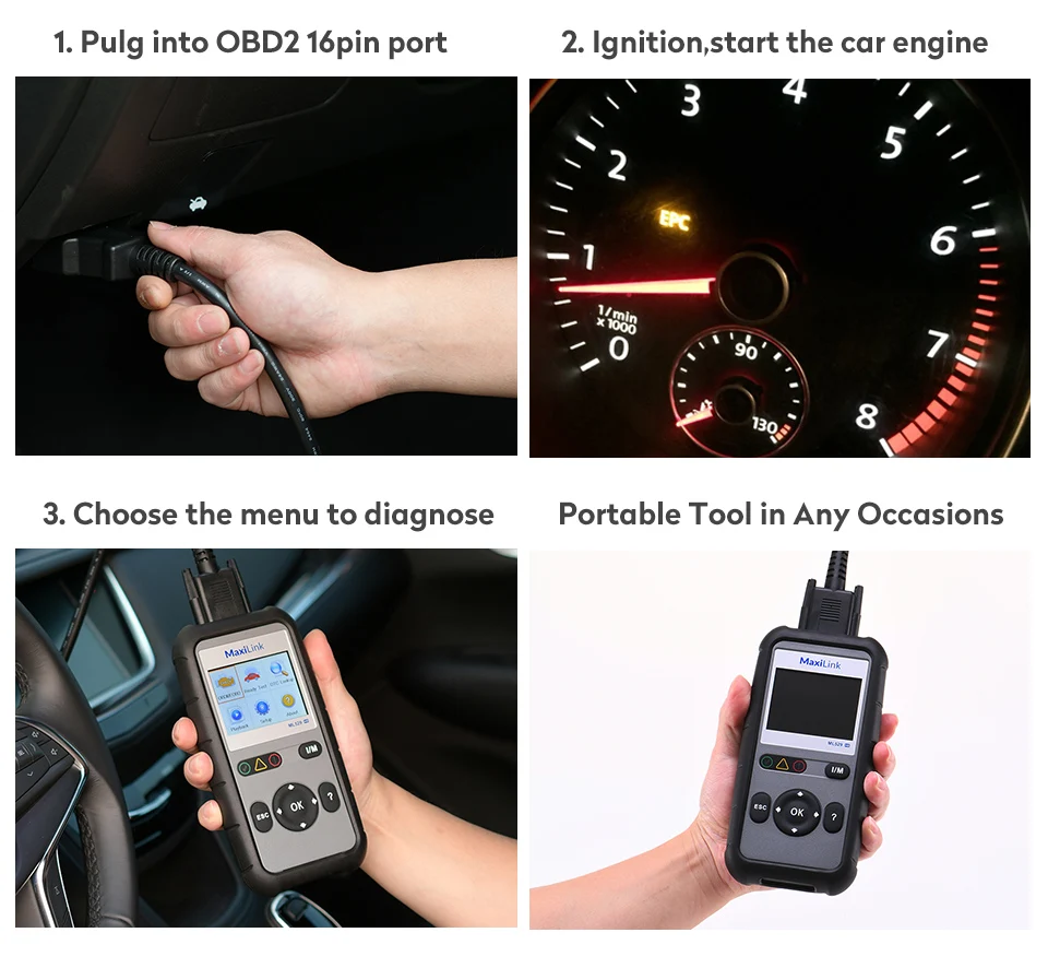 AUTEL MaxiLink ML529HD Heavy Duty Code Reader Car OBD2 Scanner Trucks Diagnostic Tool OBDII Auto Scan Tools Automotive Scaner