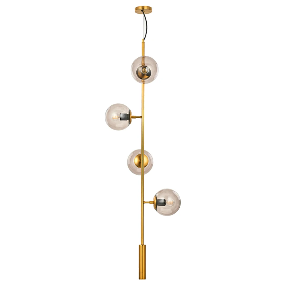 vertical Globe Glass ball led Chandeliers Industrial Edison Chandelier Fixture Nordic Modern Chandelier Lighting Handing Lamp E27 - Lampshade Color: vertical