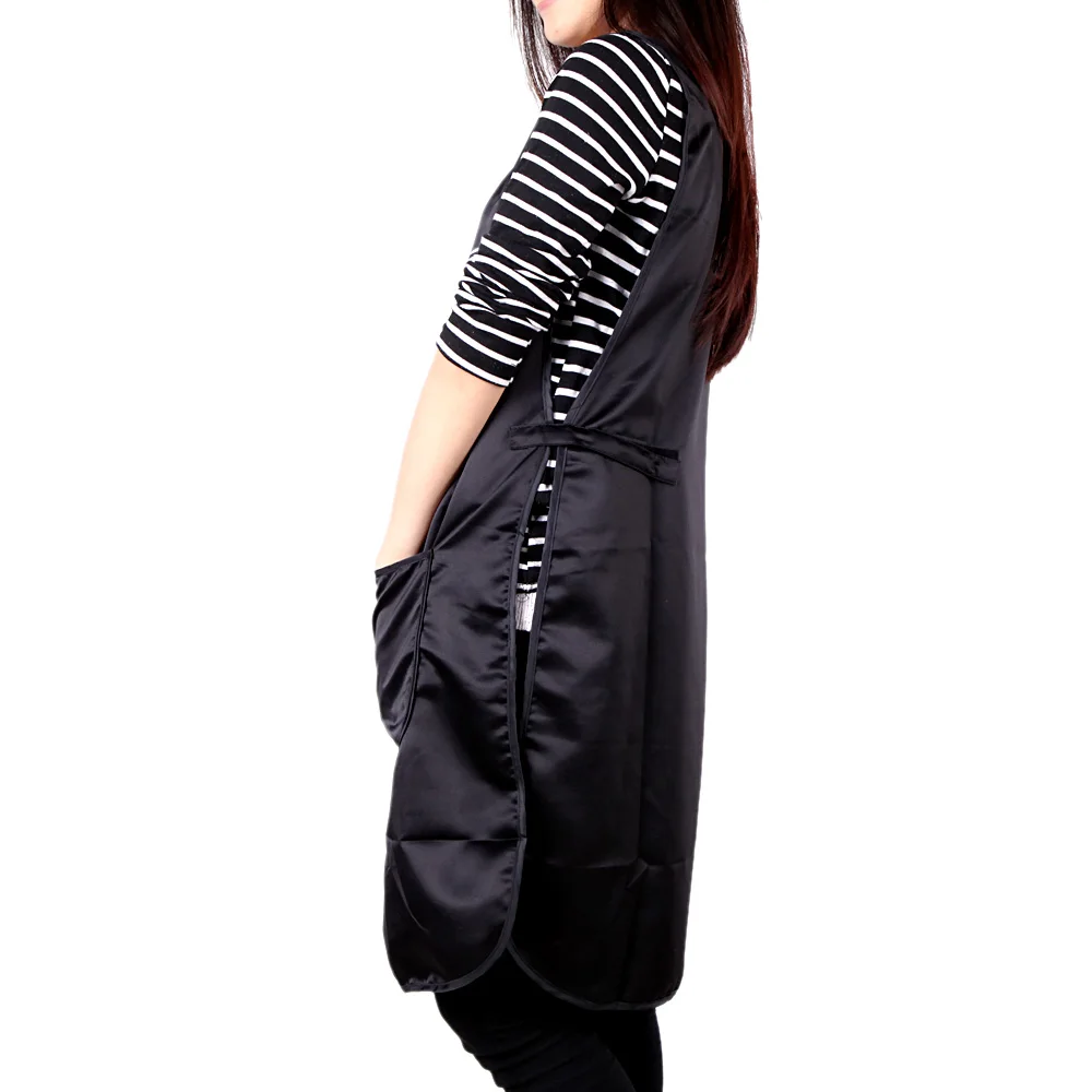 Hairdressing Cape Gown for Kitchen and Garden Black Double Faced Apron Barber Work Salon Hair Cutting Tool Cloth | Красота и здоровье