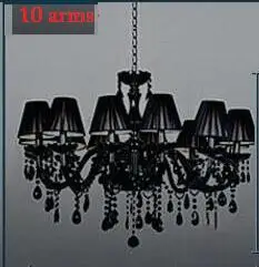 Современная люстра, короткая черная свеча, хрустальная люстра, лампа для столовой, светильник с черными лампами, прямые продажи с фабрики