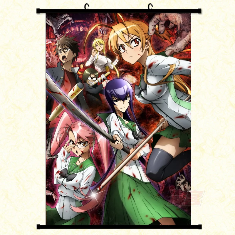 Японское декоративное изображение аниме школа мертвых Miyamoto Rei & Busujima Saeko Takagi Saya