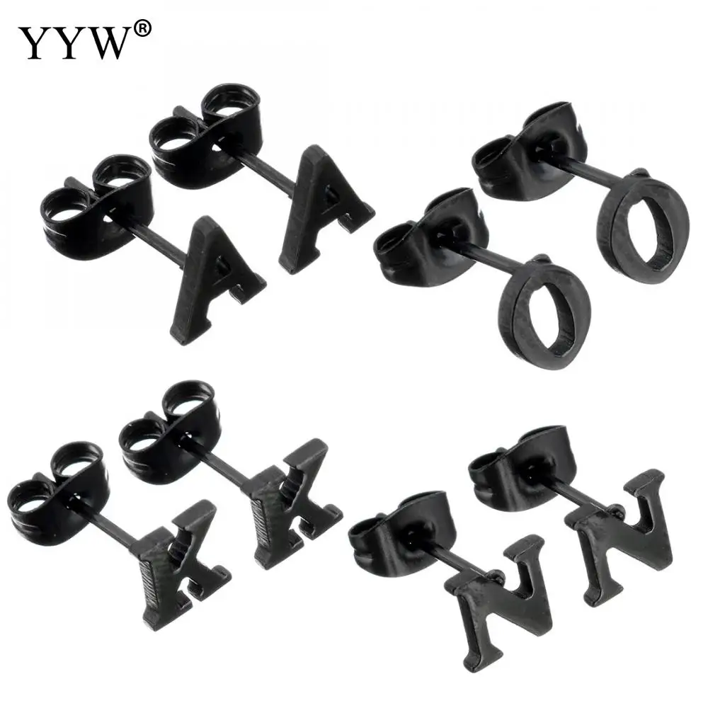Серьги гвоздики из нержавеющей стали с буквами от A до Z|fashion stud earrings|stud earringsjewelry