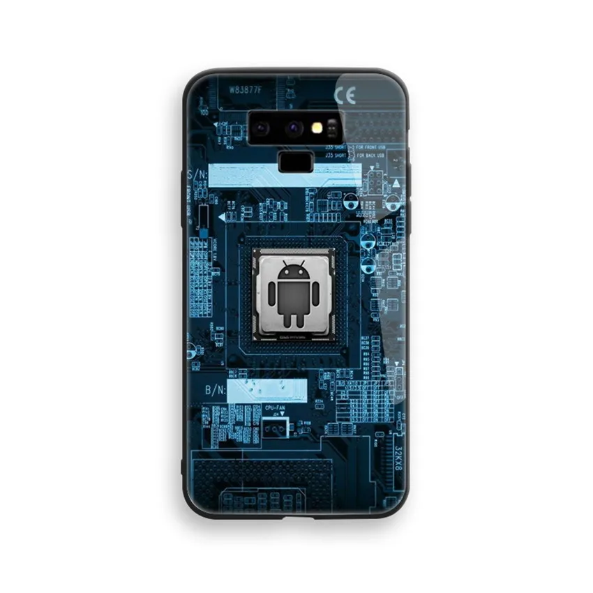 Чехол из окрашенного стекла для samsung galaxy Note 9, чехол из закаленного стекла, ТПУ, противоударный чехол s для samsung Note 8, s9, s8 plus