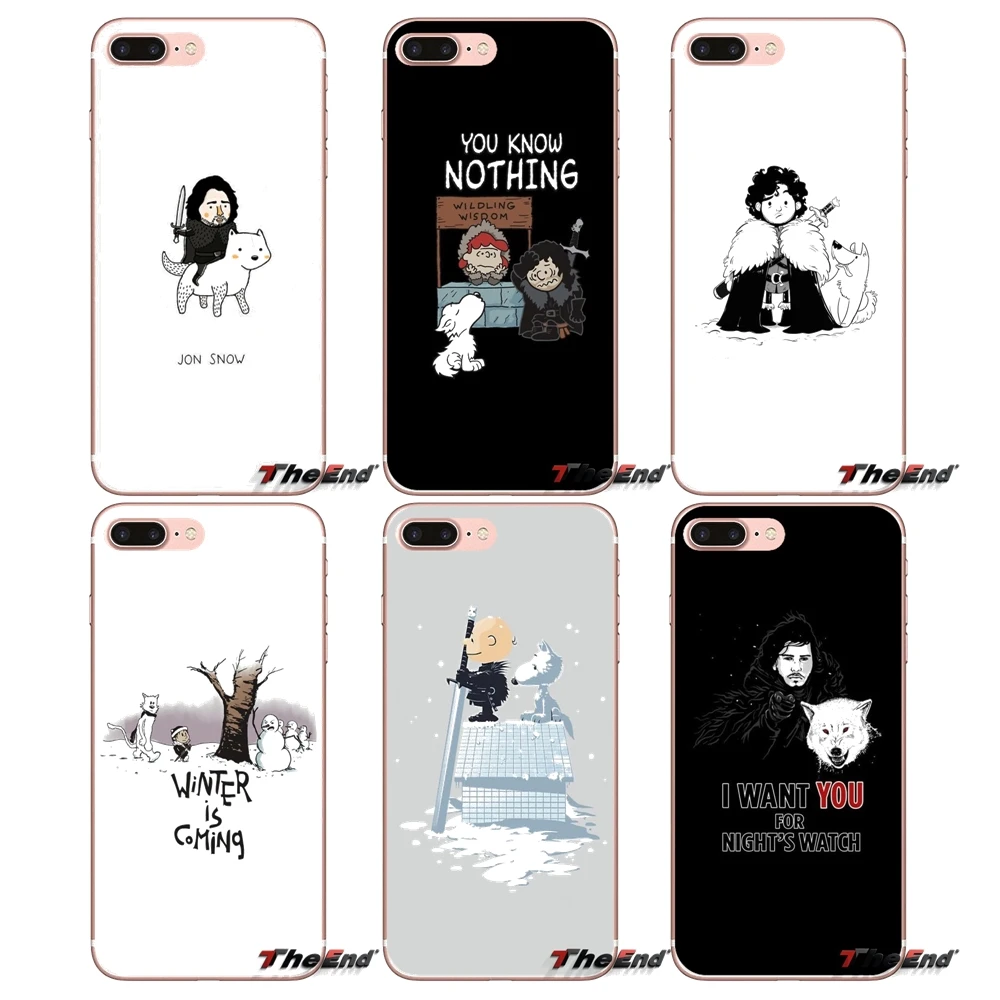 Для Apple iPhone X 4 4S 5 5S SE 5C 6 6S 7 8 Plus 6Plus 7plus 8plus Fundas Coque Jon Snow Game of Thrones GOT Dogs мягкий чехол |