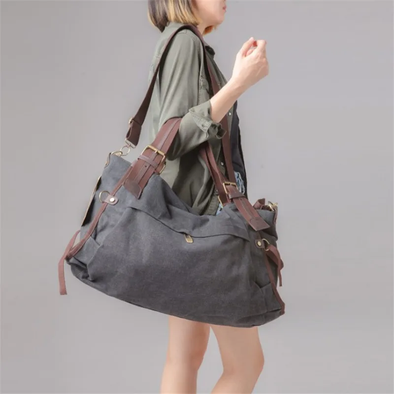 Женская Повседневная Сумка тоут с большими карманами винтажная вместительная