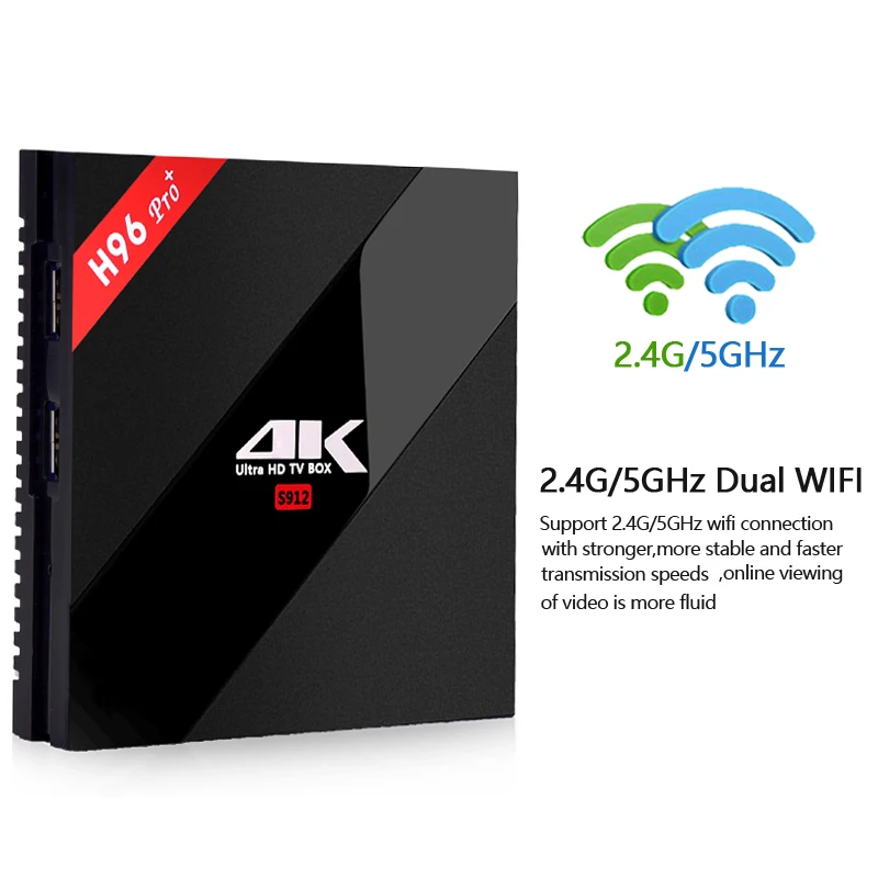 ТВ приставка H96 Pro Plus Smart Android 7 1 3 ГБ 16 32 Восьмиядерный процессор Amlogic S912 2 4 ГГц 5 Wi Fi