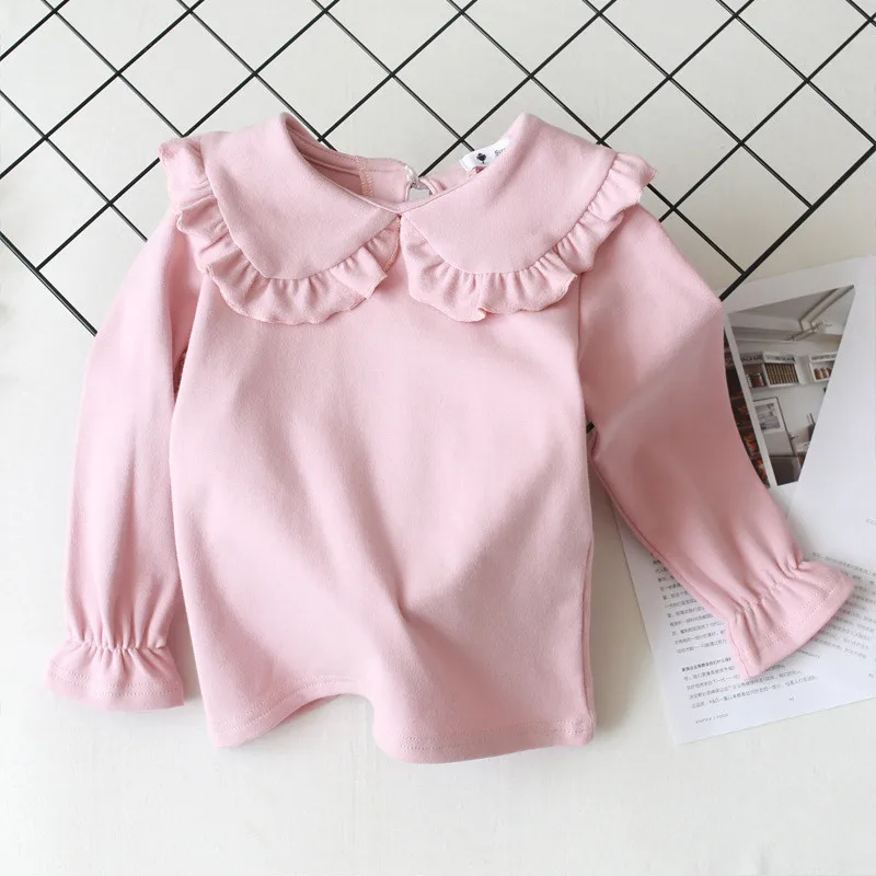 Повседневная хлопковая Футболка принцессы с длинными рукавами для маленьких