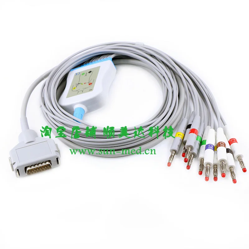 Совместимый кабель FUKUDA DENSHI EKG с leadwires, кабель ECG Banana 4,0 IEC