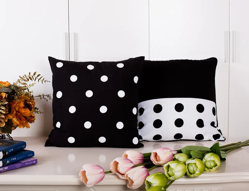Современная Минималистичная черно белая наволочка для подушки Геометрическая в