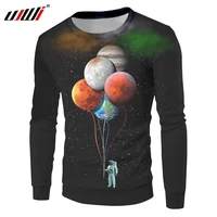 ujwi 2019 mens astronaut space balloon planet 3d print sweatshirt long sleeve fashion casual top xl 5xl