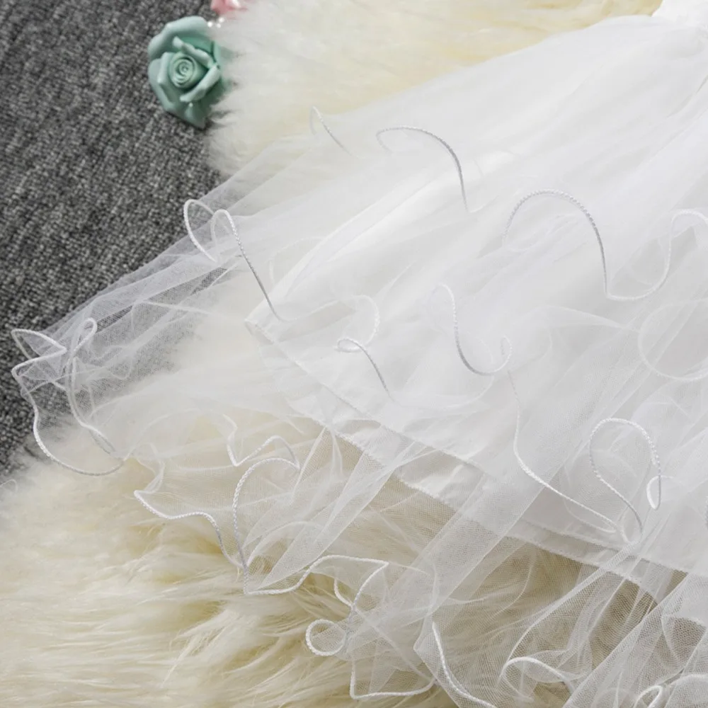 White Dress For 2-6 Years Girls Casual Clothes Kid Dresses Birthday Party Wear Flower Little Princess Lace Summer Clothing | Детская
