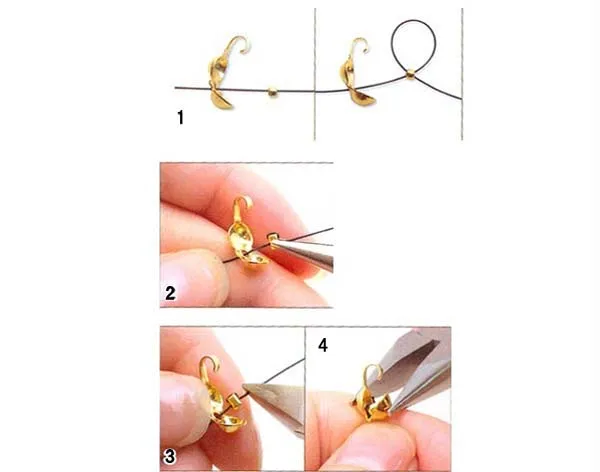 Круглые металлические шарики обжимные наконечники 200 шт. 2 мм золотого