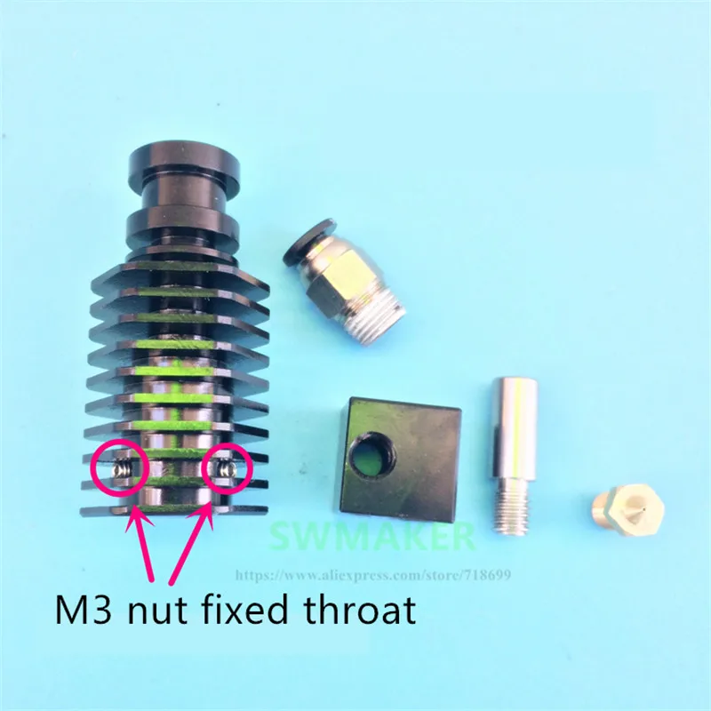 Модернизированная версия V5 hotend E3D V7 с печатной шестигранной головкой термопарой