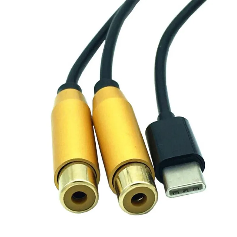 USB C RCA аудио Тип кабеля до 2 кабель 2rca Jack для iPhone Sumsung xiaomi Динамик дома Театр ТВ 0 8
