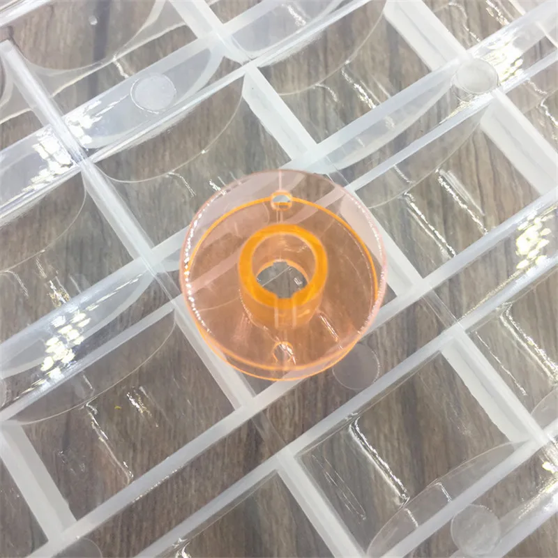 25ps orange (no box) Швейные аксессуары пластик/металл 25 шт. бобины для шитья машины катушки ниток чехол для хранения Коробка для домашние инструменты для шитья принадлежности - Цвет: 25ps orange (no box)