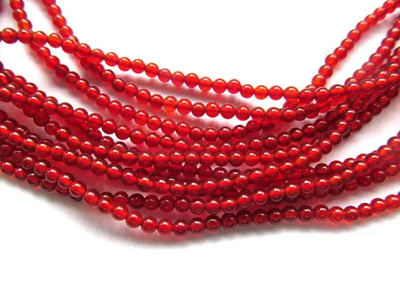

AA Grade 5strands 2 3 4 6 8 10mm Natural Carnelian Agate Gem Round Ball Red Black White Bead
