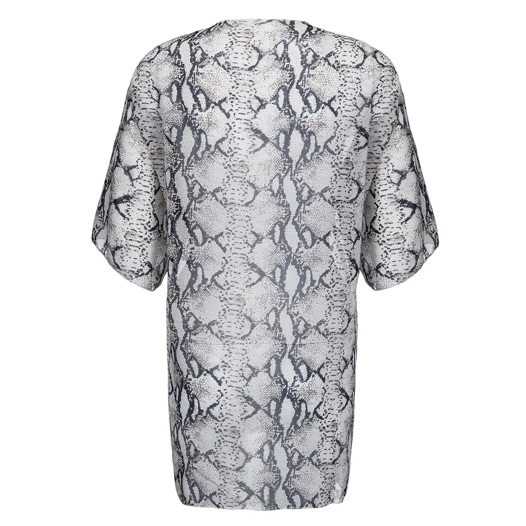 Feitong летнее серпантиновое пальто свободное кимоно женская блузка шаль кардиган