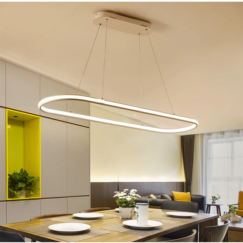 Length 1200mm Modern Led Hanging Chandelier For Dining Kitchen Room Double Glow Suspension luminaire Chandeliers | Лампы и освещение