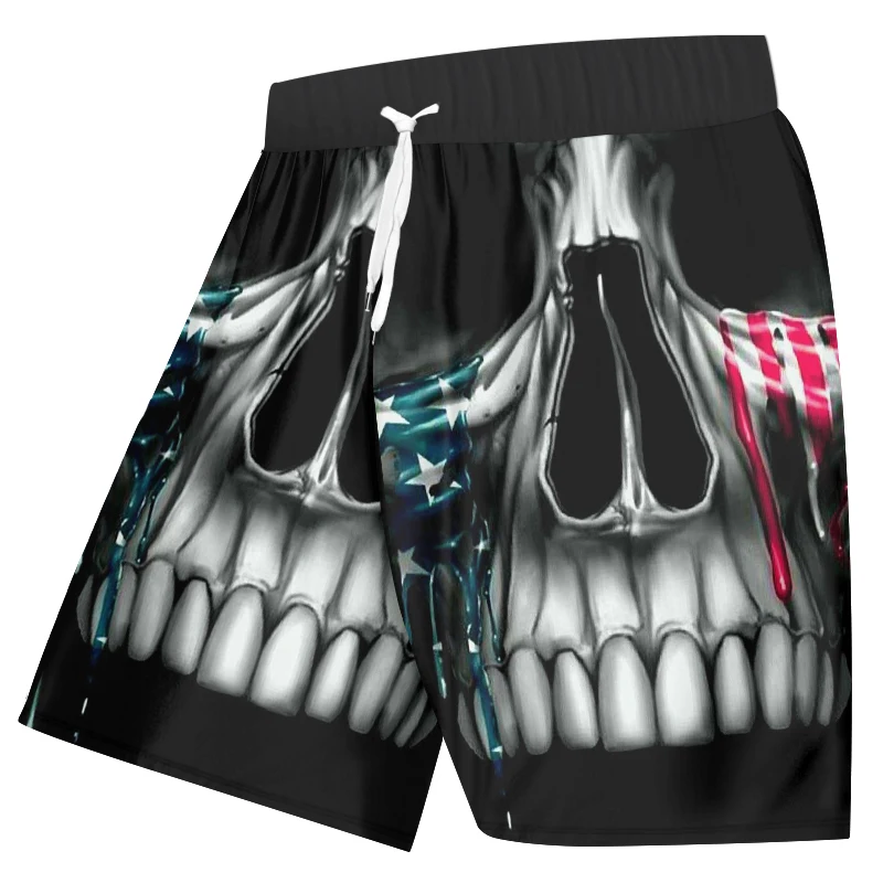 OGKB унисекс прикольные Пляжные шорты с принтом череп зубы 3D доска Bebermuda для Для