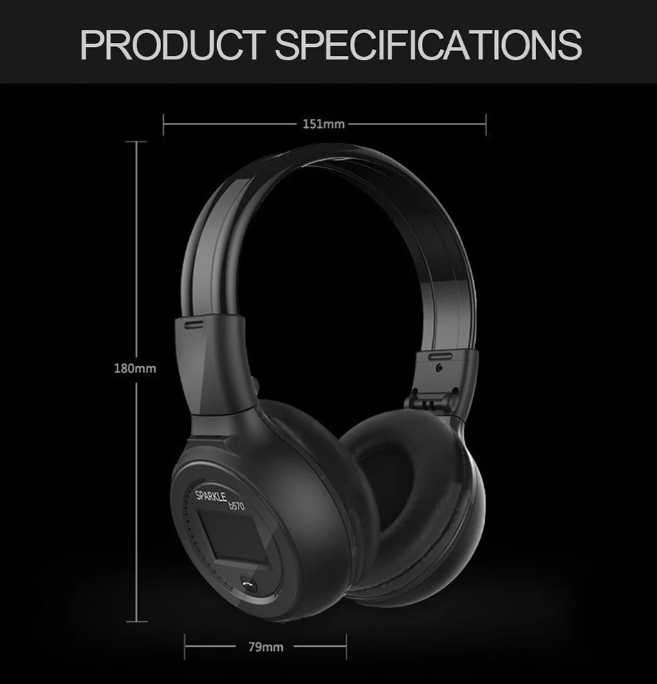 Высококачественные складные Hi Fi стерео беспроводные Bluetooth наушники со