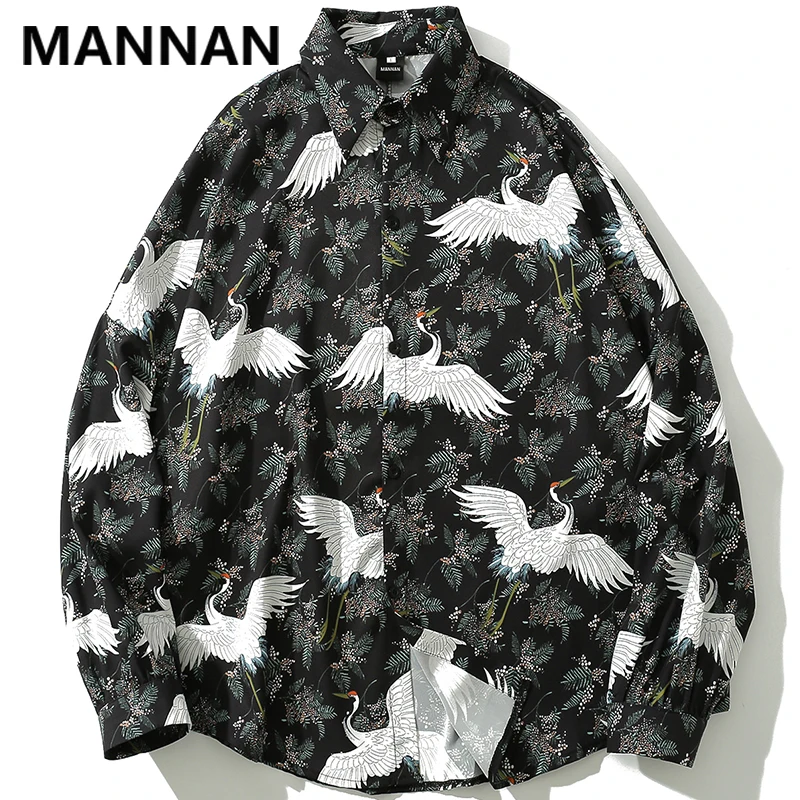 MANNAN 2019 Casual Print Short Sleeve Shirt Men Streetwear Summer Hawaii Beach Women Fashion Loose Shirts Mens | Мужская одежда