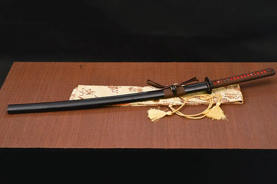 Hand Forged Red Damascus Steel Katana Japanese Samurai Real Sword no Shake Fitted