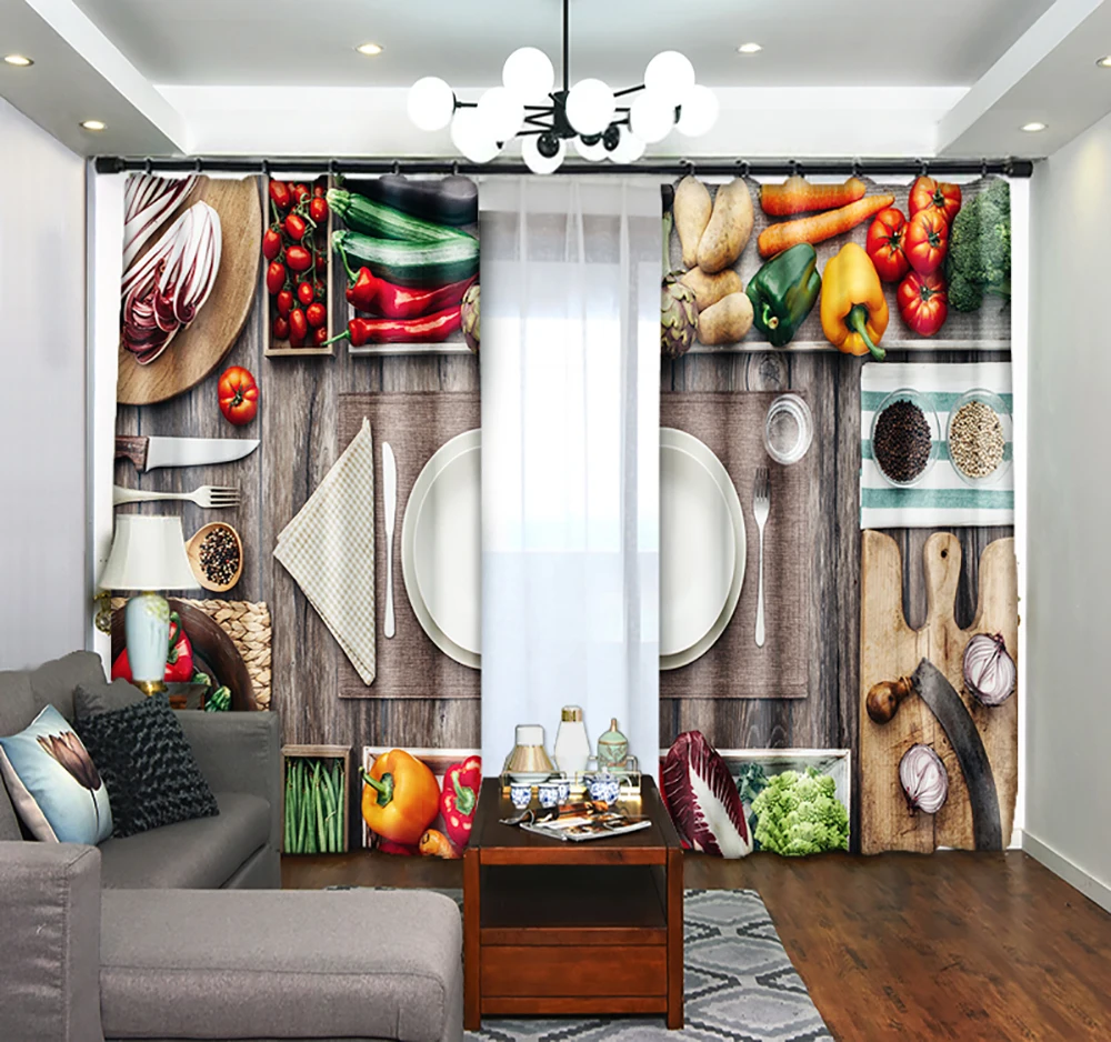 Сумасшедшие овощи индивидуальность фото занавески высокой точности 3D шторы | Дом