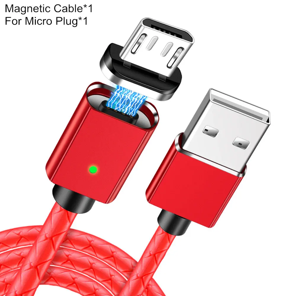 Магнитный кабель Micro usb type C адаптер для быстрой зарядки телефона Microusb type-C магнитное зарядное устройство usb c для iPhone XS MAX samsung xiaomi - Цвет: red micro USB