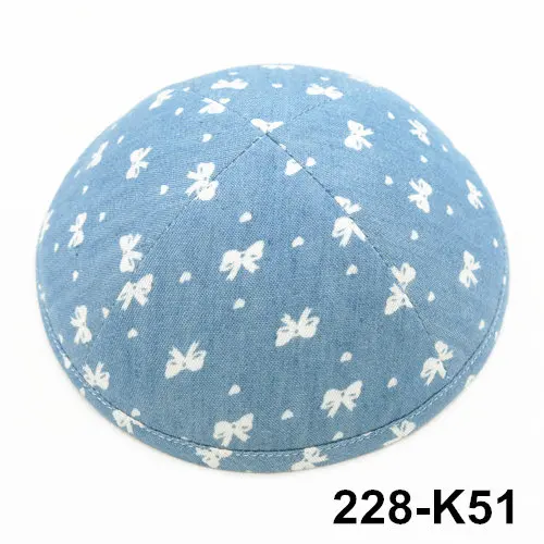 228K51 Джинсовая кепка 19 см kippot kippa yarmulke KIpa Skullies Beanies, Еврейская кипа с черепом - Цвет: 228K51