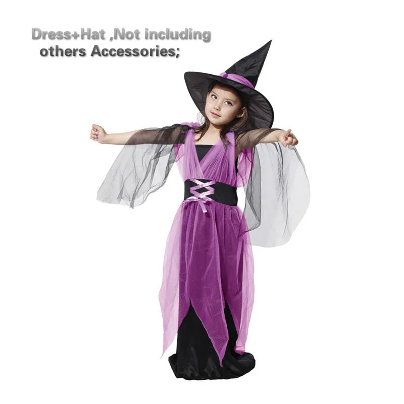 scary girls Carnival princess children child fancy dress Hat christmas halloween costume for kids witch costumes party cosplay |