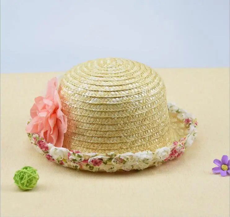 Соломенная шляпа с кружевной сеткой в горошек и бантом для детей родителей