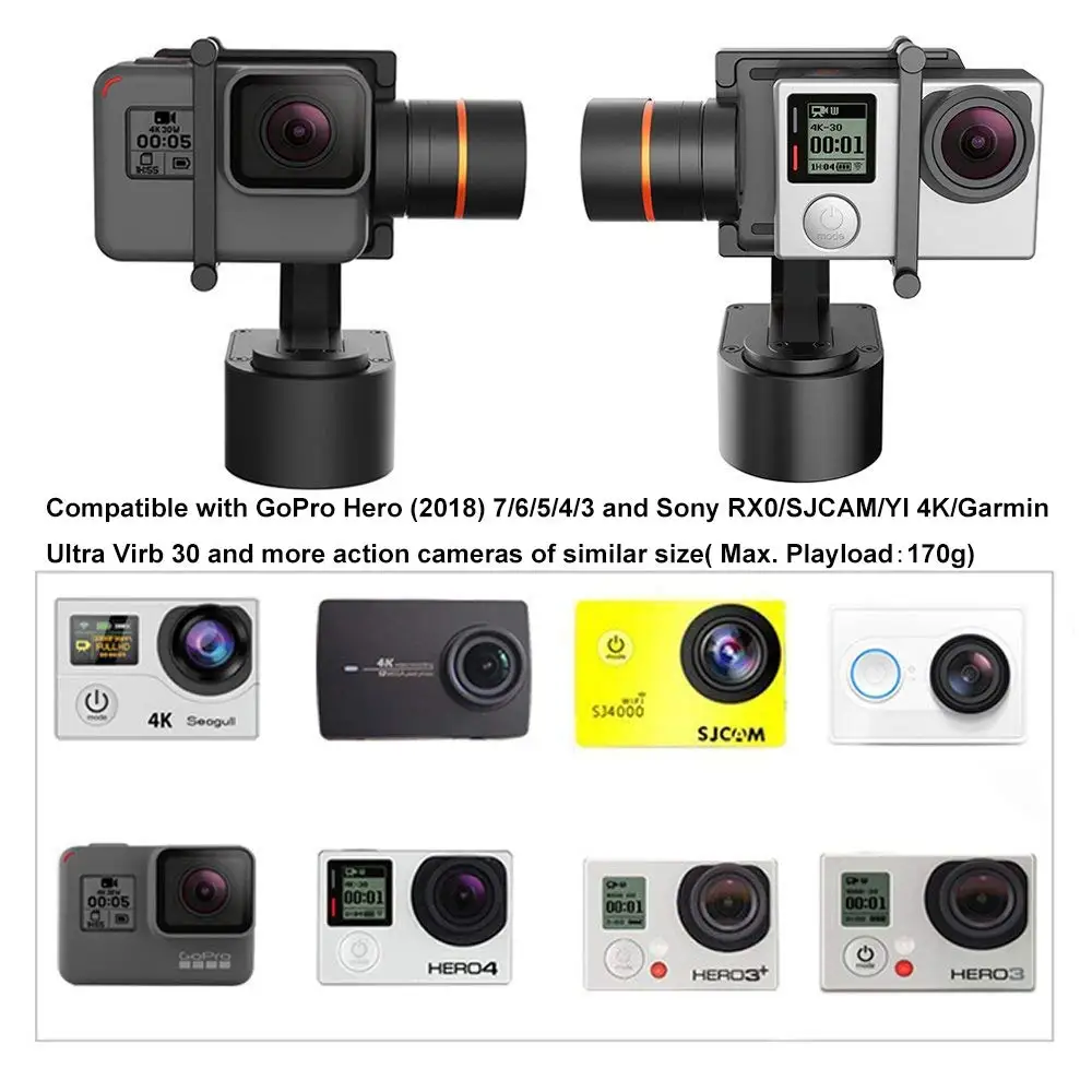 Hohem XG1 3-осевому гидростабилизатору для GoPro Hero 7/6/5/4/3 переносной стабилизатор руль велосипеда/шлем/Автомобильный монтажный однажды действий Камера