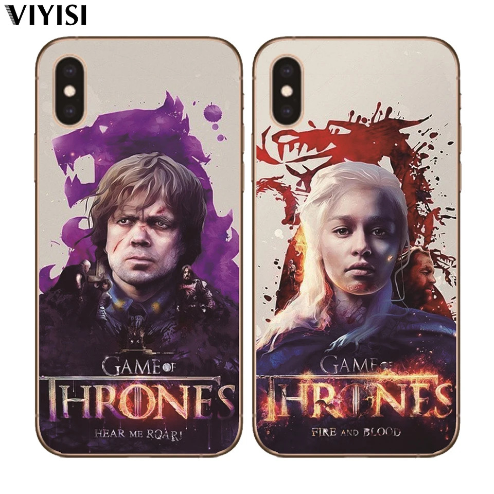 Чехол для IPhone X XS MAX XR 7 8 6 6S Plus 5 5S SE Game Thrones Daenerys Dragon Jon Snow Tyrion Lannister Мягкий силиконовый