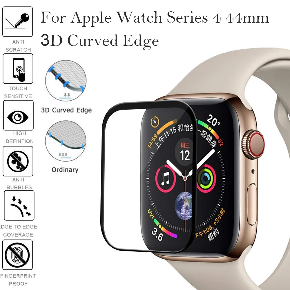 Новая изогнутая полная пленка для apple watch series 5 4 3 2 1 закаленное стекло 3D Защита