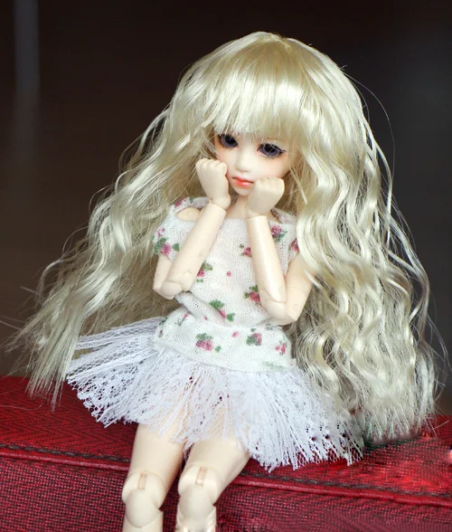Кукольные парики BJD светильник золотая волна длинные вьющиеся искусственные