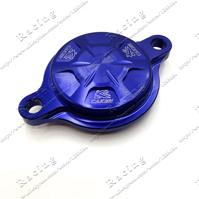 

Blue CNC Billet Engine Oil Filter Cover For YZF450 /10-15 YZF250 /14-16 spare parts dirt pit bike Motocross Racing Bike