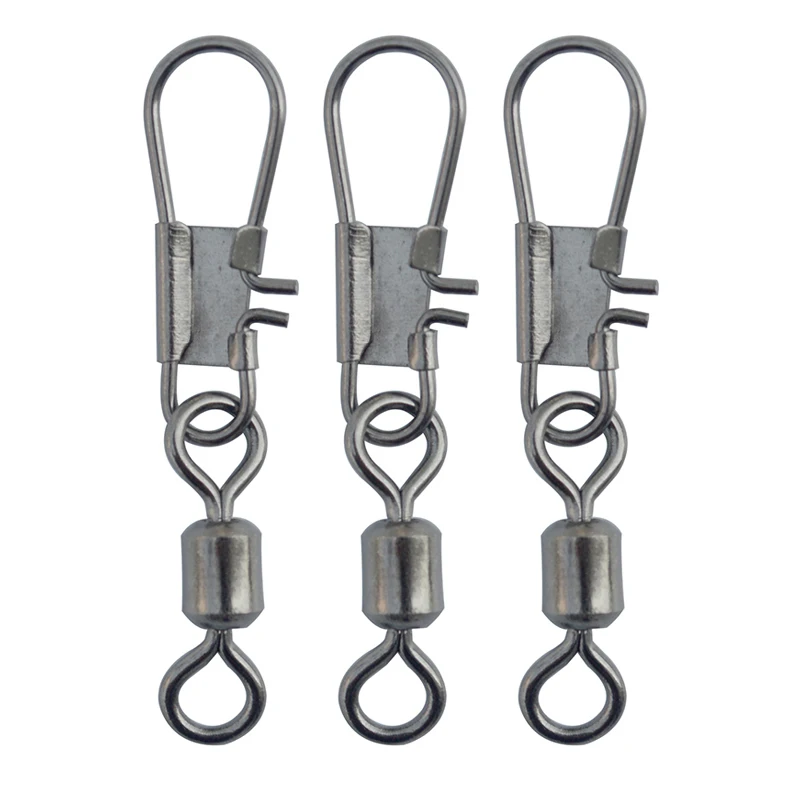 Рыболовные Вертлюги с защелкой 20 шт./лот рыболовные защелками из нержавеющей